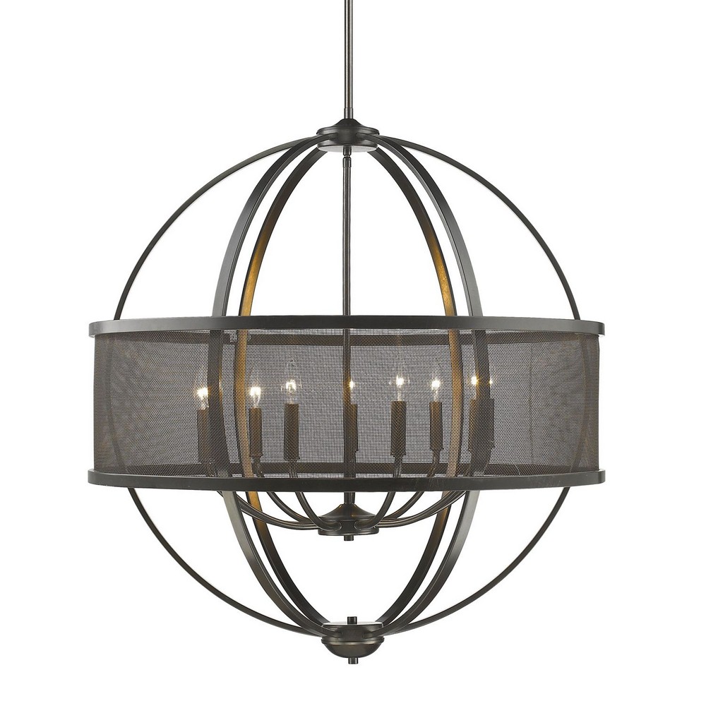 Golden Lighting-3167-9 EB-EB-Colson - 9 Light Chandelier in Durable style - 35 Inches high by 31 Inches wide Etruscan Bronze Etruscan Bronze Pewter Finish